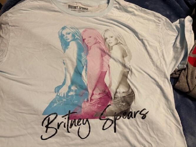 Tri-color Britney Spears short sleeve tshirt Size L