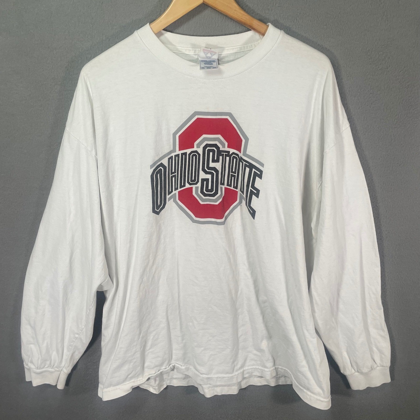 Ohio State Buckeyes Shirt Mens 2XL White Long Sleeve Graphic NCAA Football Tee
