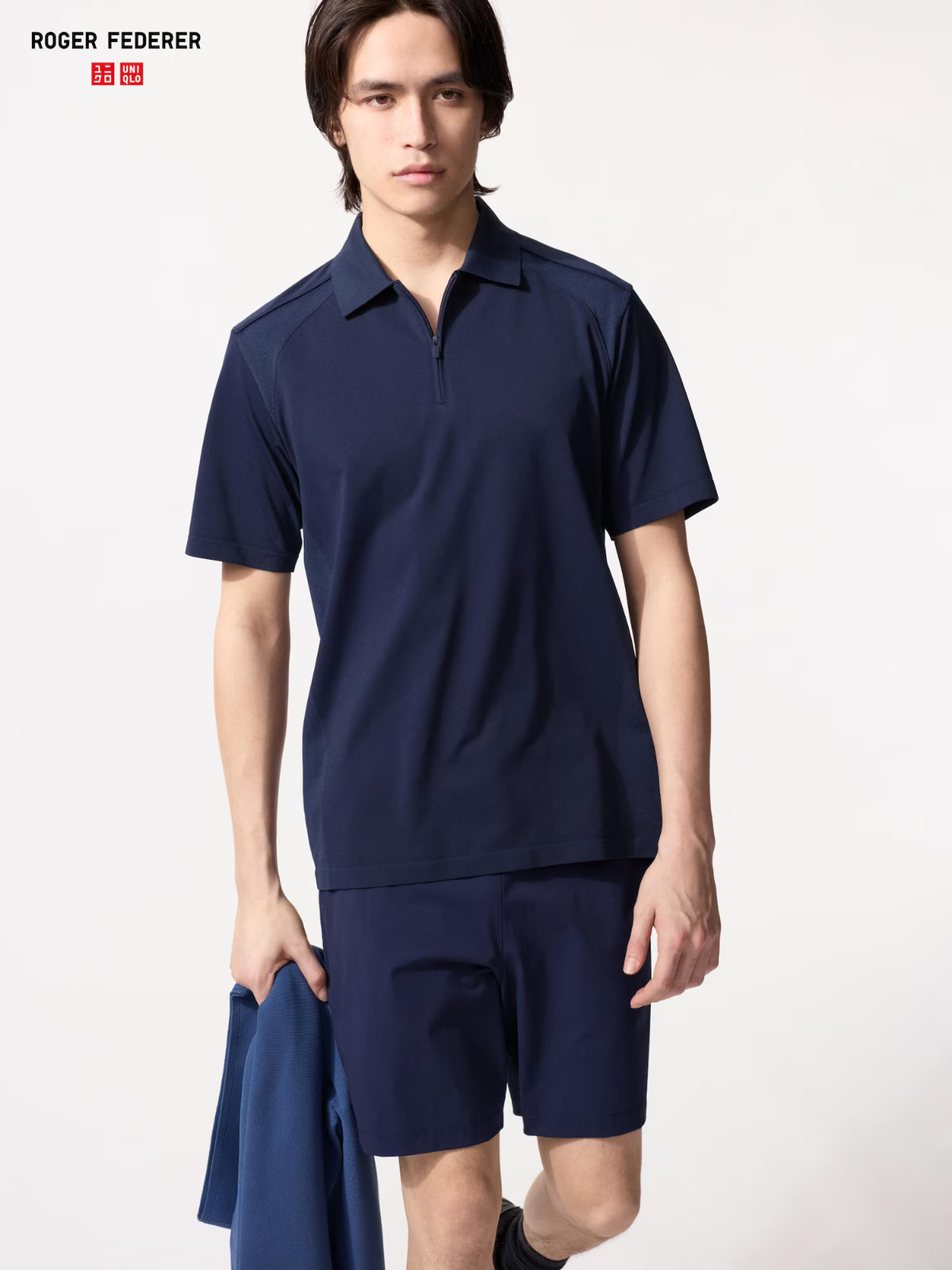 UNIQLO x ROGER FEDERER XS-4XL Dry-EX Half-Zip Polo Shirt Men 3 Colors 482306 NWT