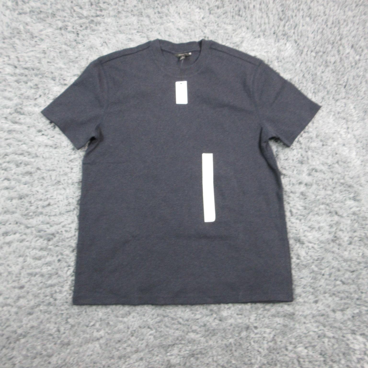 Banana Republic Shirt Mens L Blue Crew Neck Short Sleeve Cotton Spandex NWT