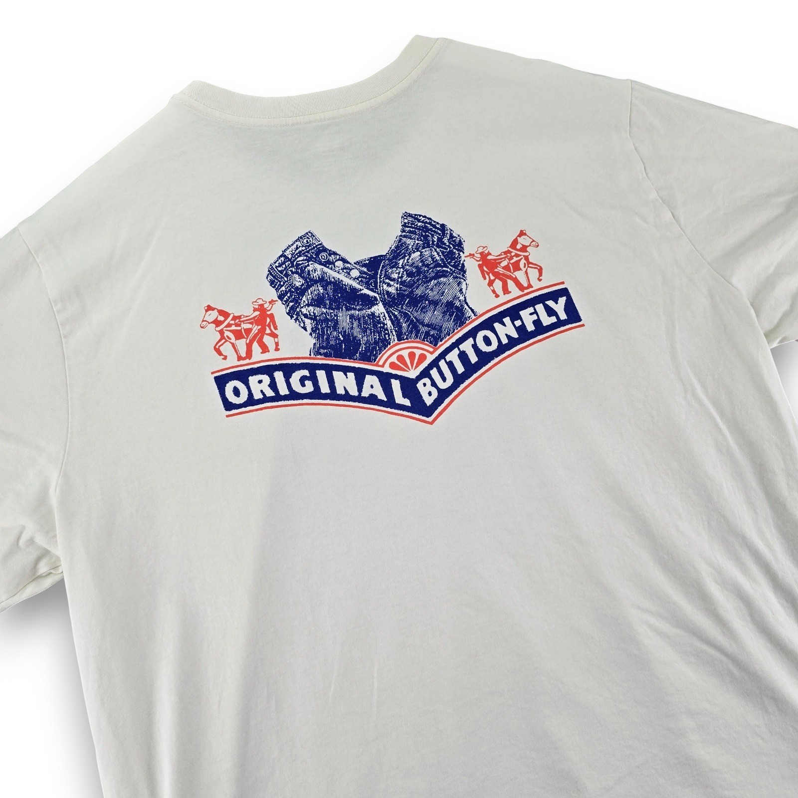 Levi Strauss & Co “501 Original Button Fly” Relaxed Fit Mens XXL White T Shirt
