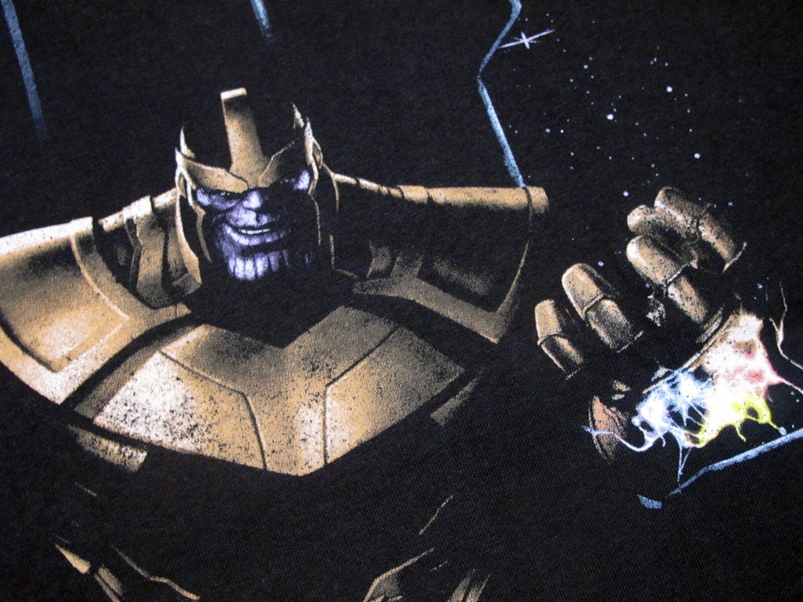 Thanos x Goat Crew marvel men’s black t-shirt XL infinity gauntlet war villain