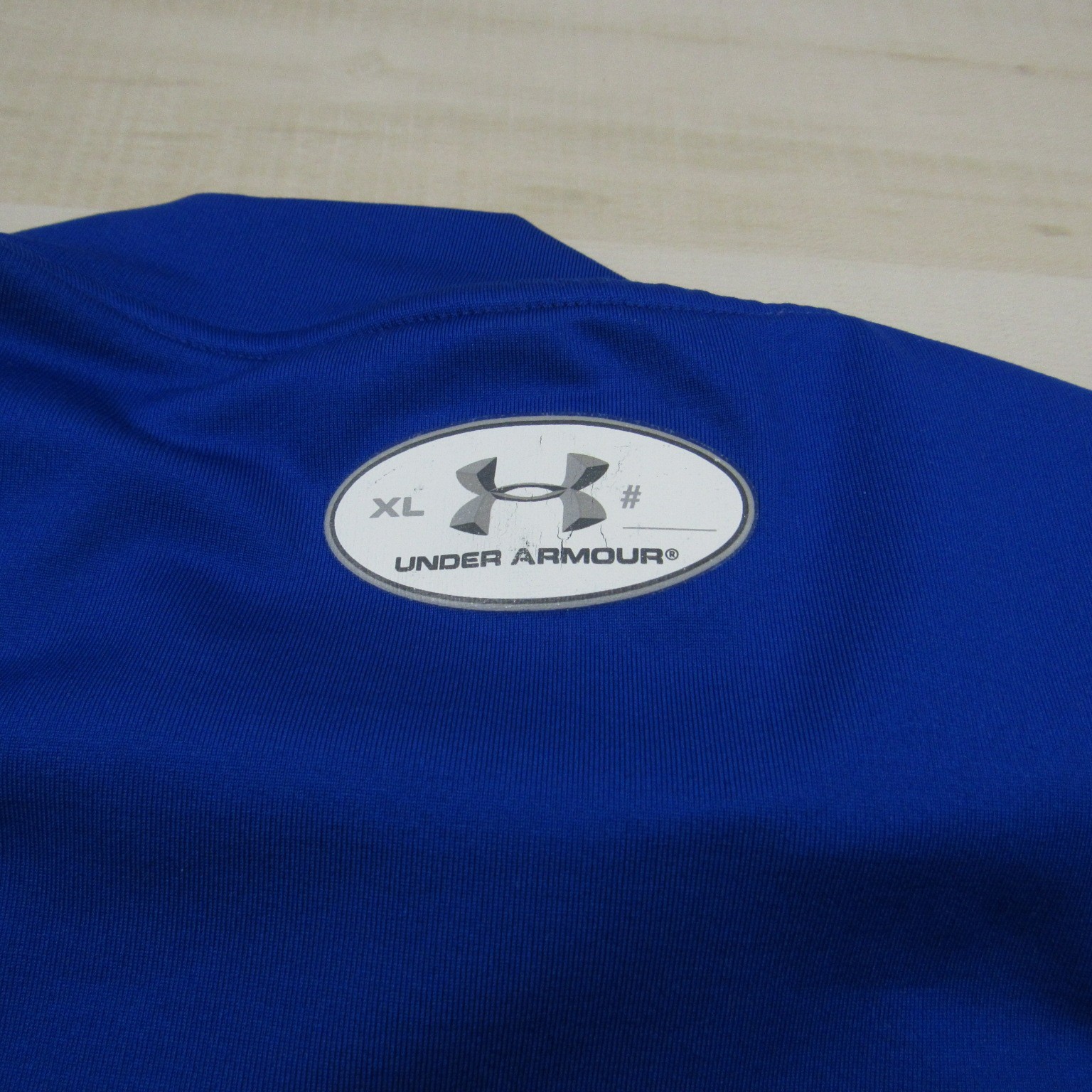 Under Armour Shirt Mens Extra Large Blue Fitted Mock Cold Gear Fleece Outdoor A1