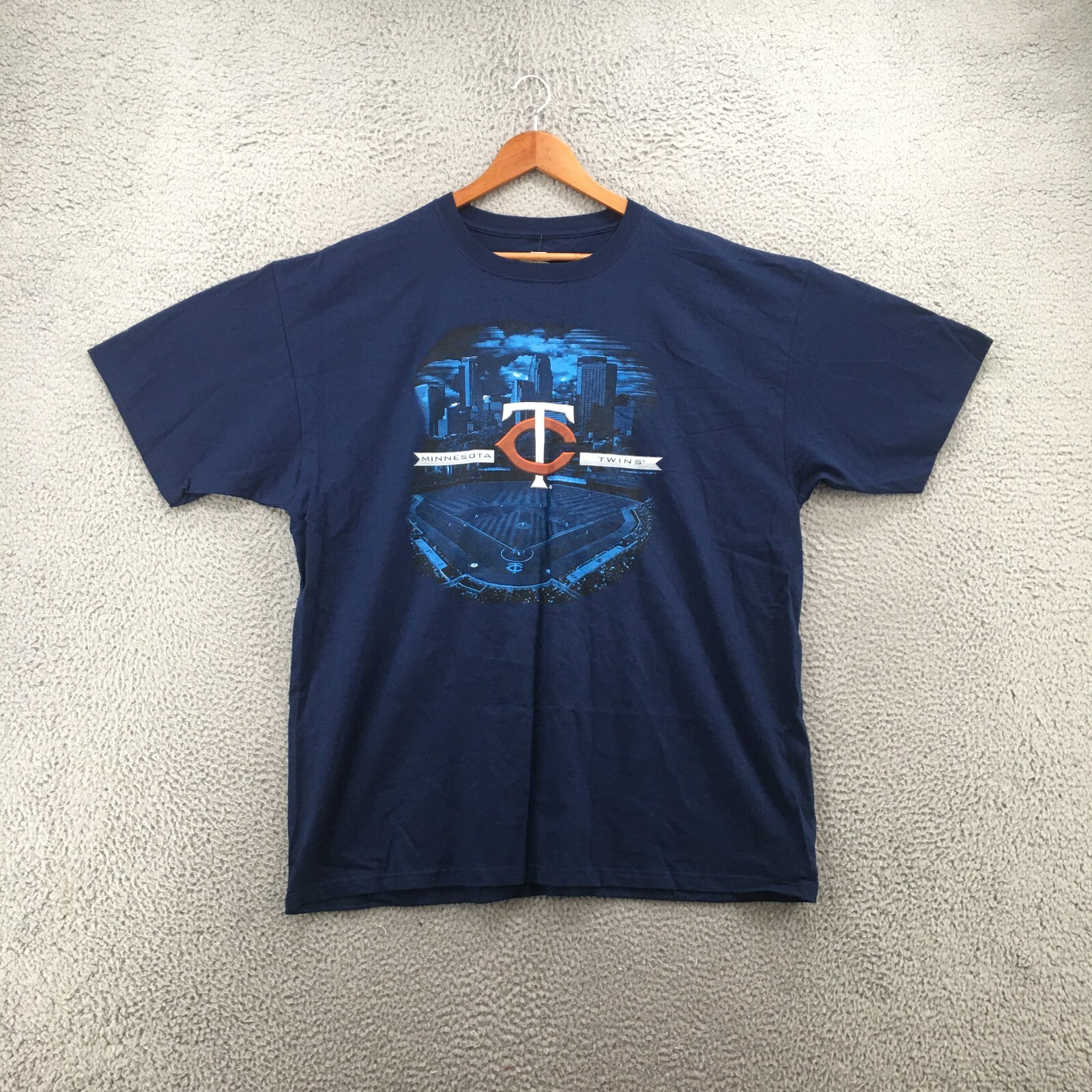 Genuine Merchandise T-Shirt Mens 2XL Short Sleeve Crew Neck Blue Cotton NEW