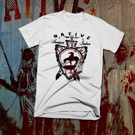 Native American Indian Arrow T-Shirt Indigenous Headdress Tribal Warrior Tee
