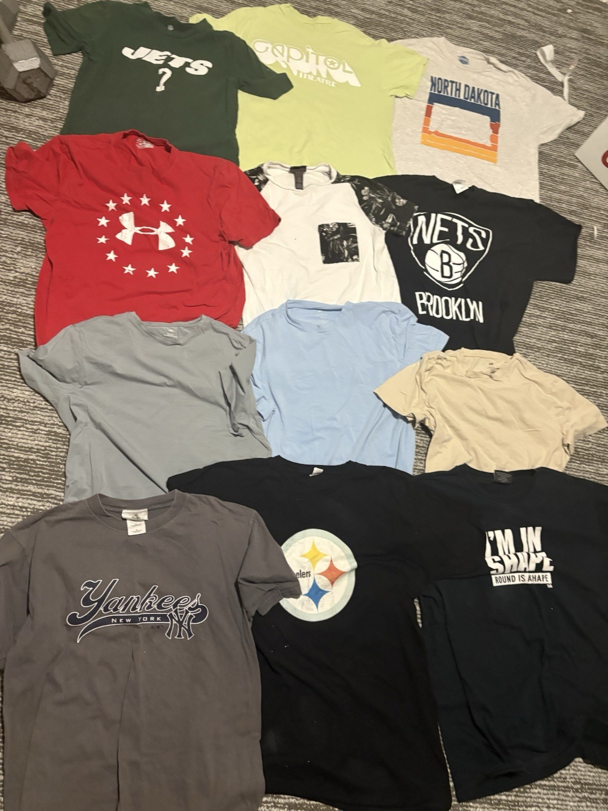 Mens Brand Name Designer T Shirt Lot Of 12 M/L UNDER ARMOR NFL HUMOR NBA