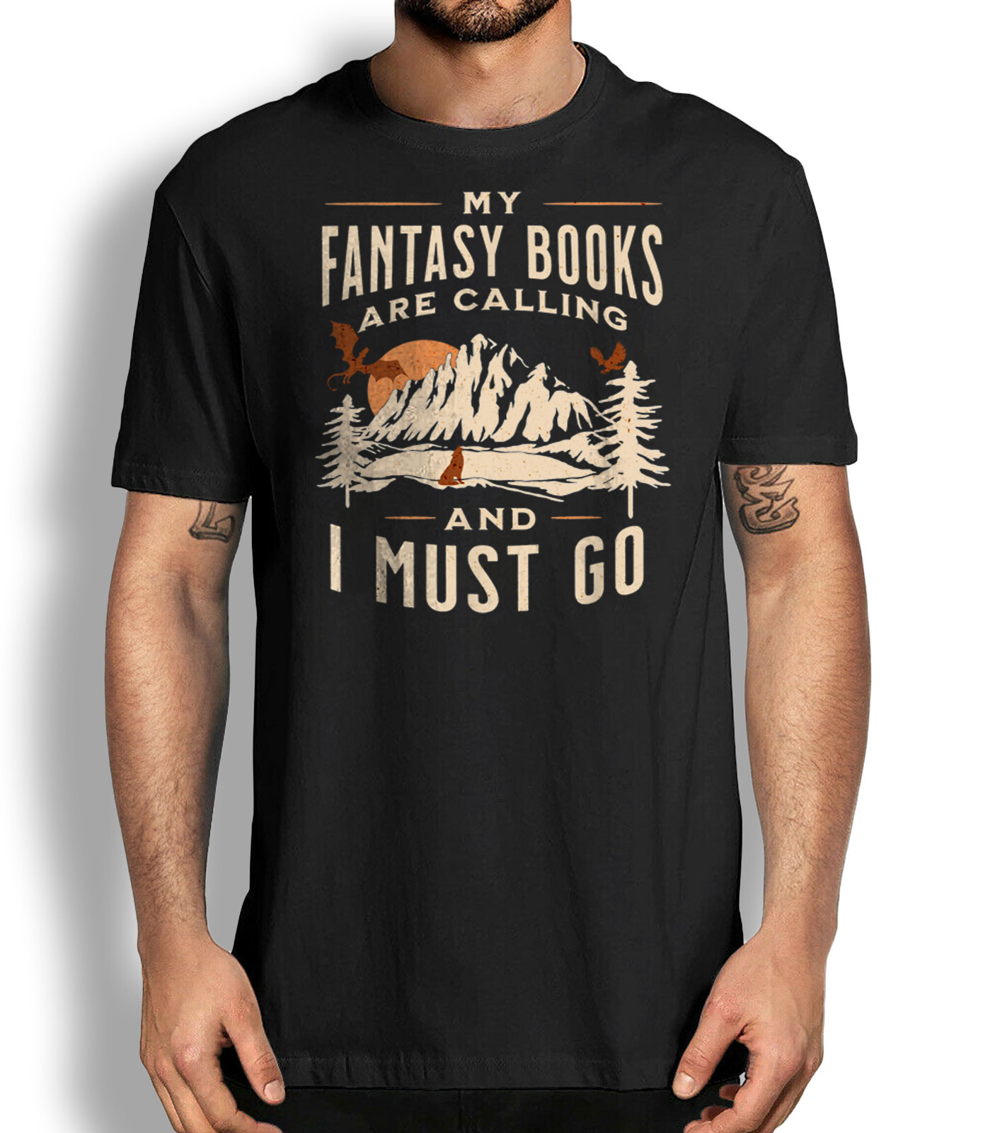 My Fantasy Books Are Calling and i must go Vintage Book Shirt Funny Quote Tee