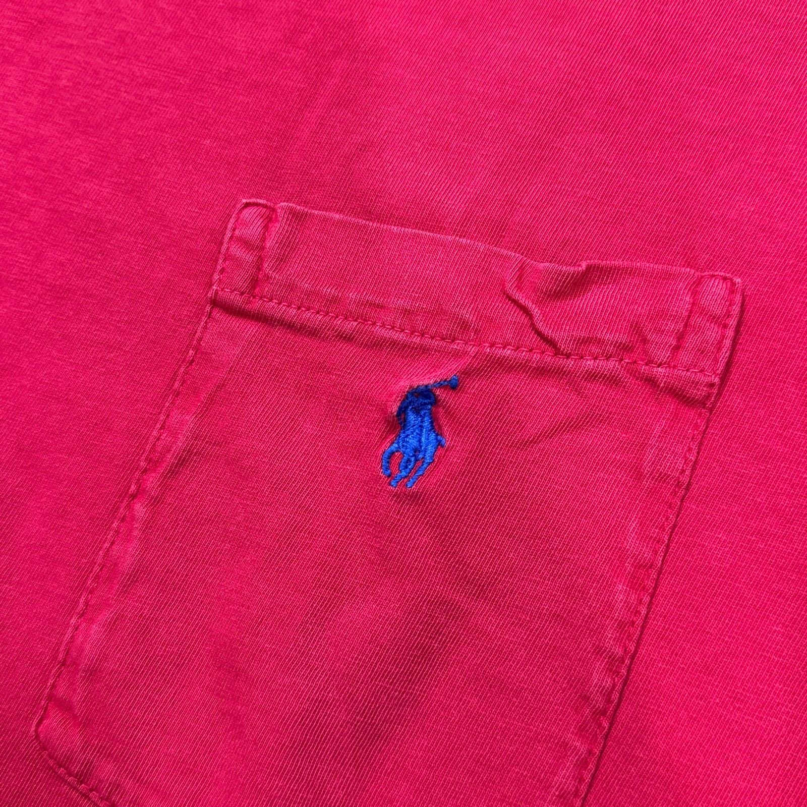 Vintage Polo Ralph Lauren Shirt Mens L Red Classic Fit Cotton Pocket Preppy 90s