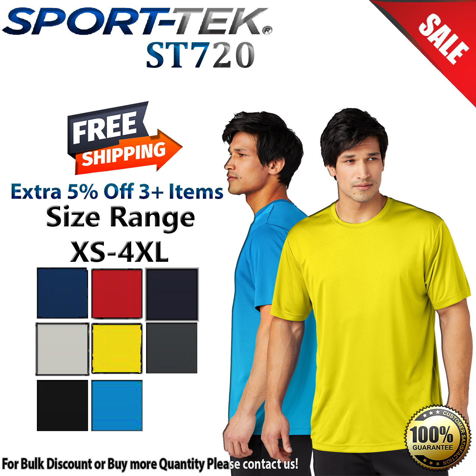 Sport-Tek ST720 Mens Short Sleeve Dri-Fit Workout Running Performance T-Shirt