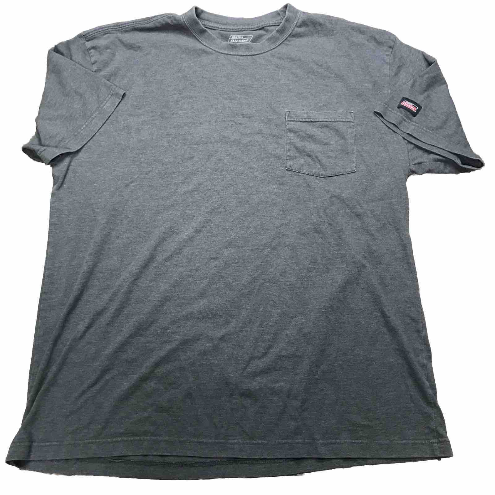 Dickies Gray Short Sleeve Mens XL Pullover Performance Work Shirt Pocket Cot Pol