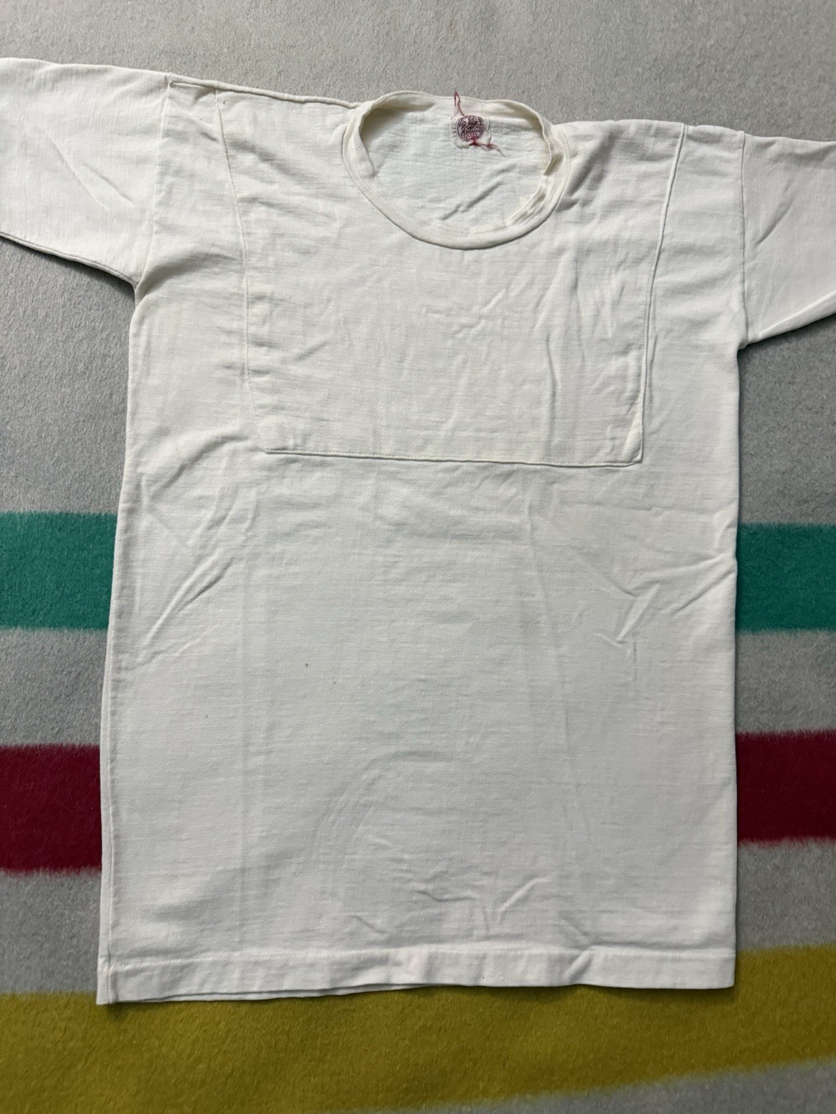 Vintage 30s 40s Paneled White Blank Tee Jersey All 100% Cotton 20.5×30 Very Rare