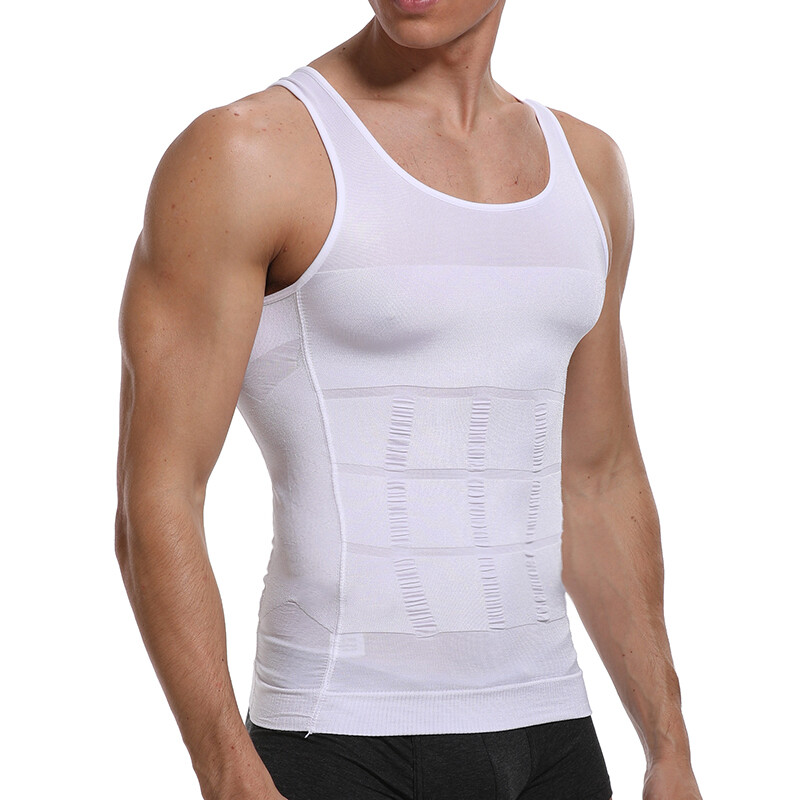 Men Body Shaper Toning T-Shirt Ultra Durable Vest Compression Underwear Tank Top