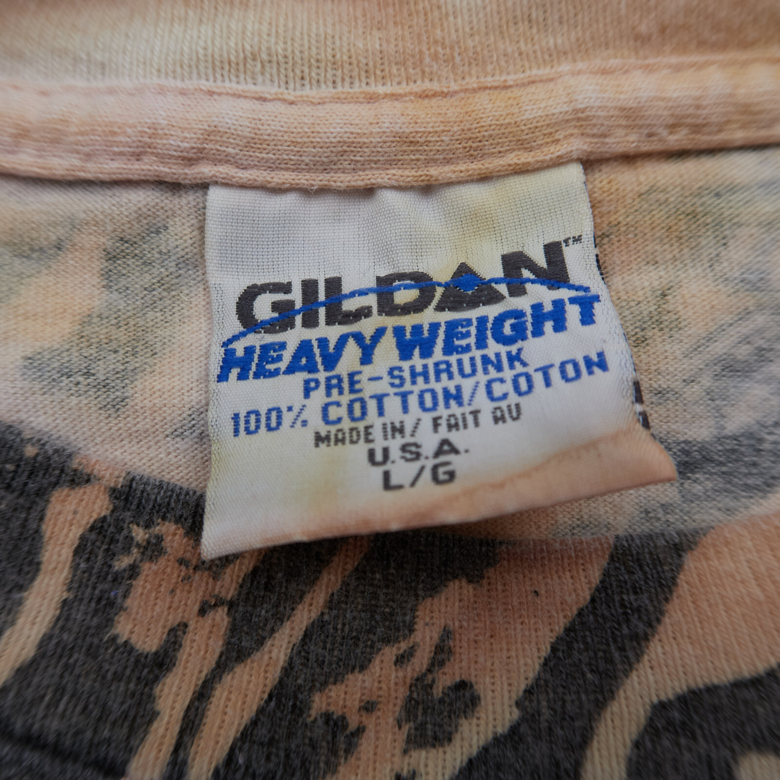 Vintage All Over Print Lion Tie Dye Made In USA Size Large