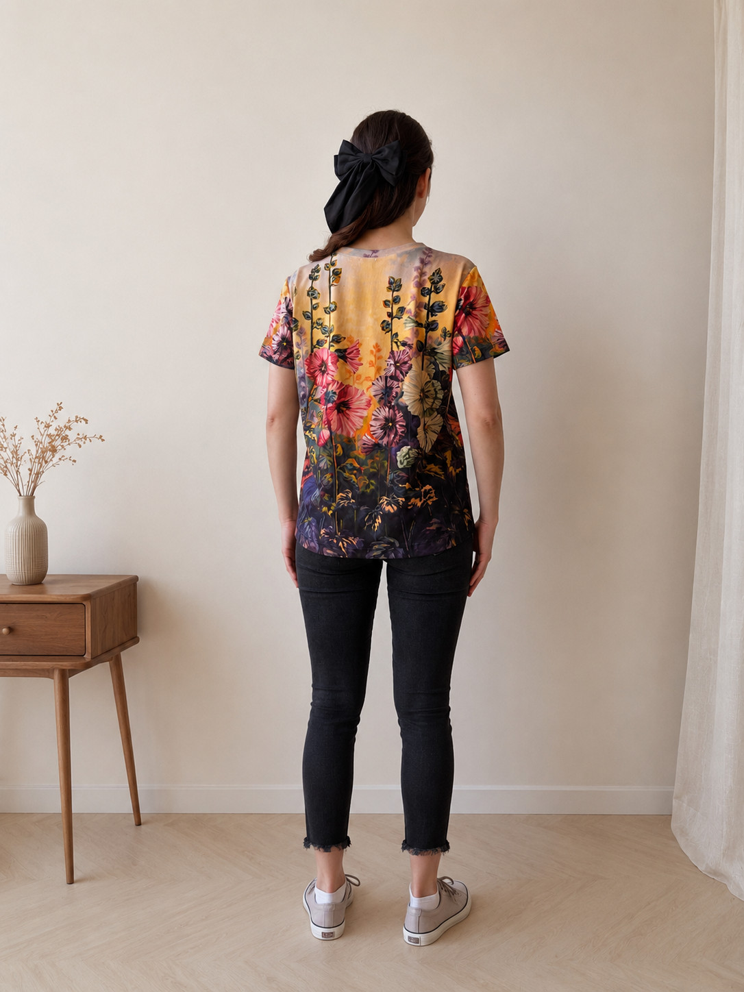 Wearable Art T-Shirt Floral Garden Print by Natalia Savchenko Women’s To Ukraine
