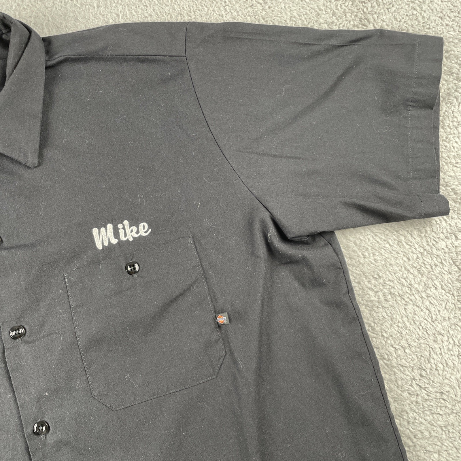 Dickies Custom Rod’s Auto Shop Work Shirt Button Up Embroidered Black XL Blend