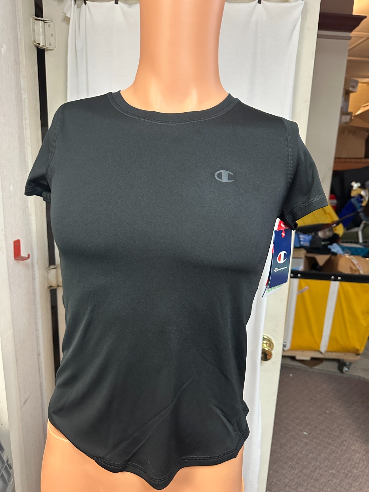 Champion Mens XS Black T-Shirt Tee Wicking + Anti Odor
