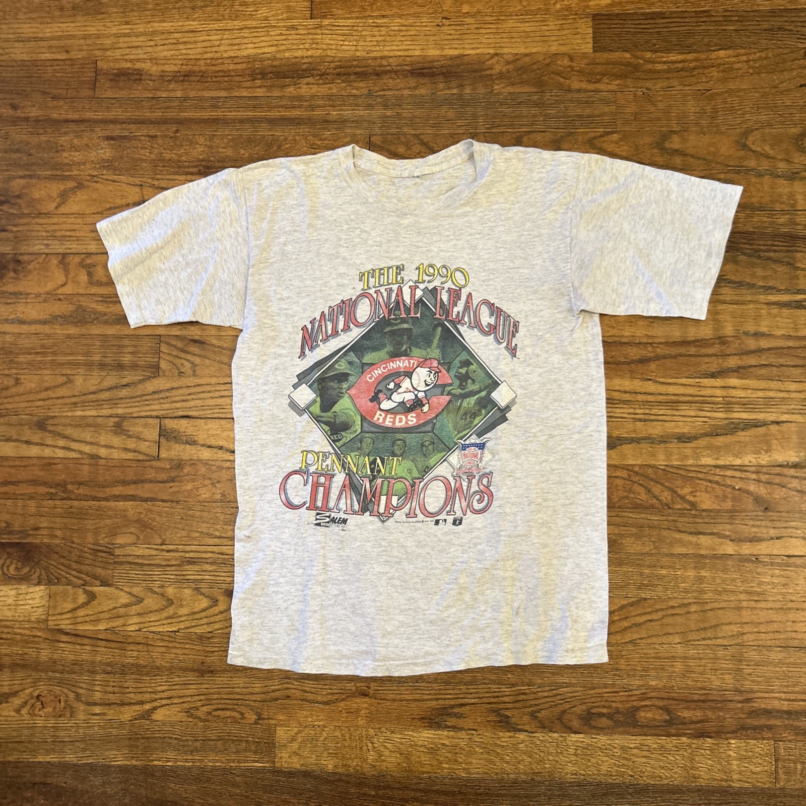 Vintage 1990 Salem Sportswear Cincinnati Reds World Champs Shirt 90s Large L