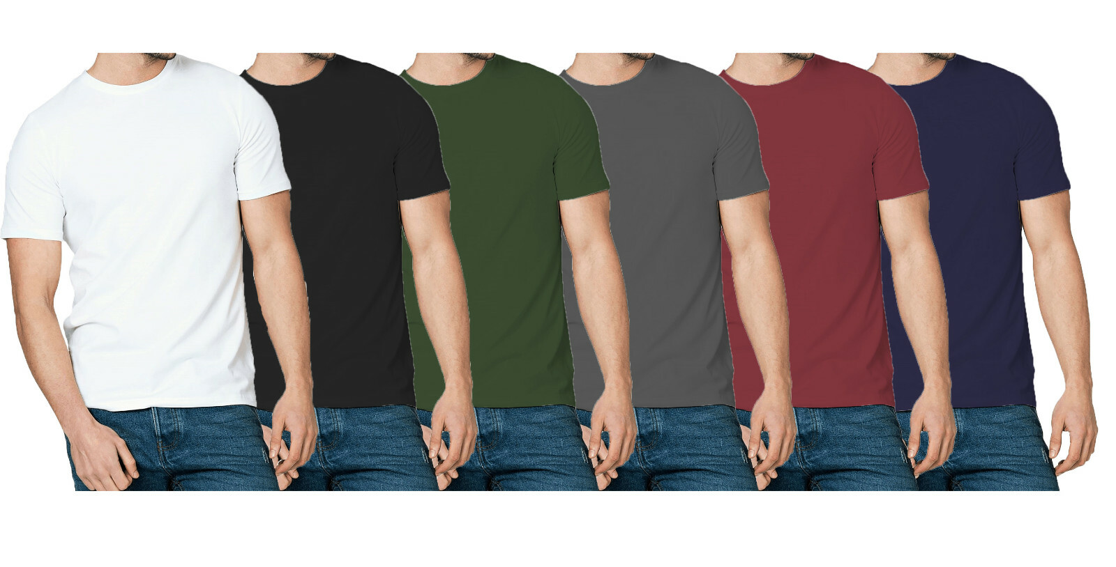 1 , 3 & 5 Pack Mens T-Shirt Cotton Plain Tee Shirts T Shirt Round Neck Lot New