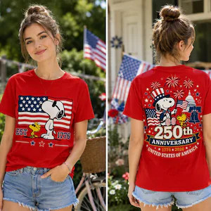 Snoopy America 250th Anniversary 1776-2026 Patriotic T-Shirt