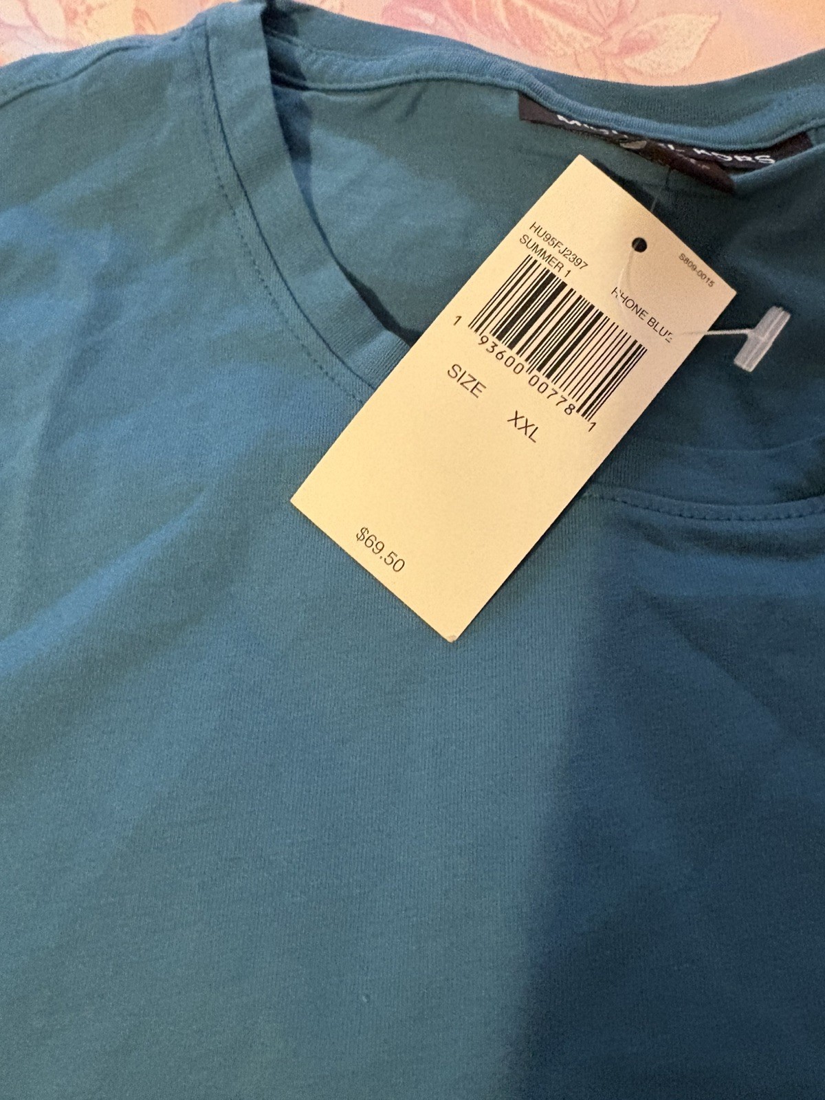 NWT Michael Kors Men’ Crewneck Short Sleeve T-Shirt Teal Blue SZ XXL
