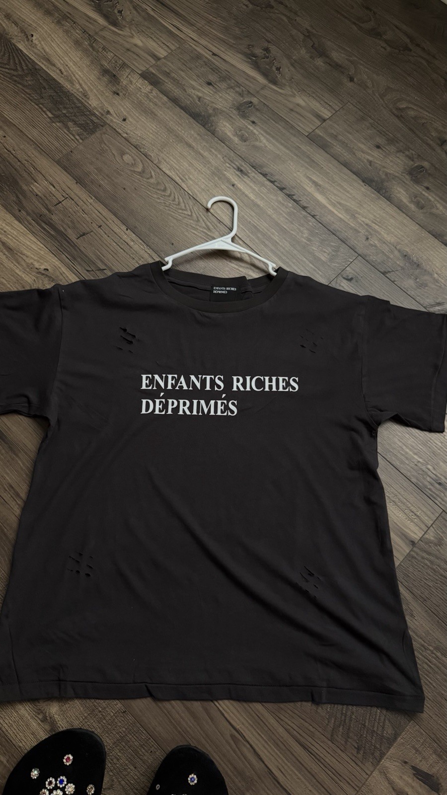 Enfants Riches Déprimés Black Graphic Logo Crew Neck Short Sleeve Men’s T-Shirt