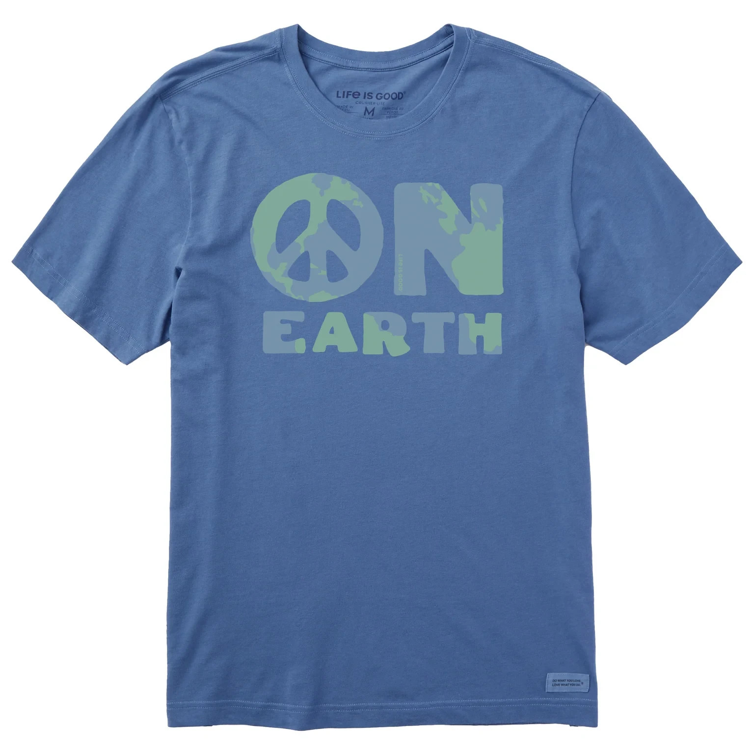 LIFE IS GOOD SS Shirt Crusher Tee PEACE ON EARTH Sign Globe Chest52in Mens XL