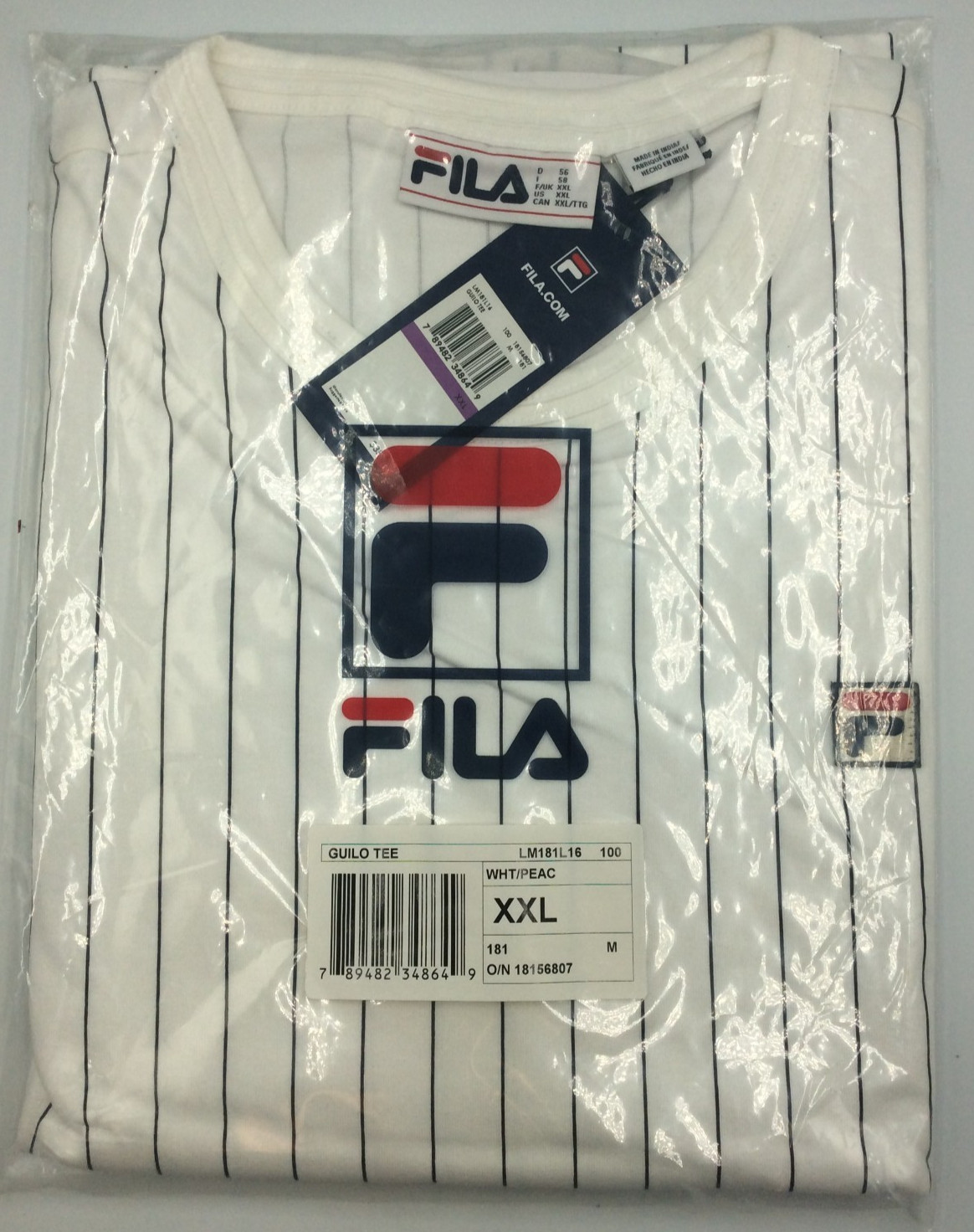Fila Men’s Guillo Tee White/Peacoat, Vintage Soccer Style, XXL 🎈FREE SHIP🎈