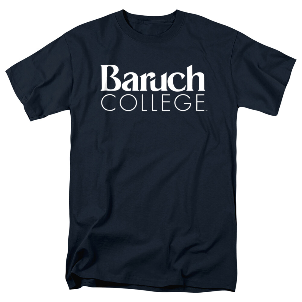 Baruch College Adult T-Shirt Stacked, Navy, S-5XL