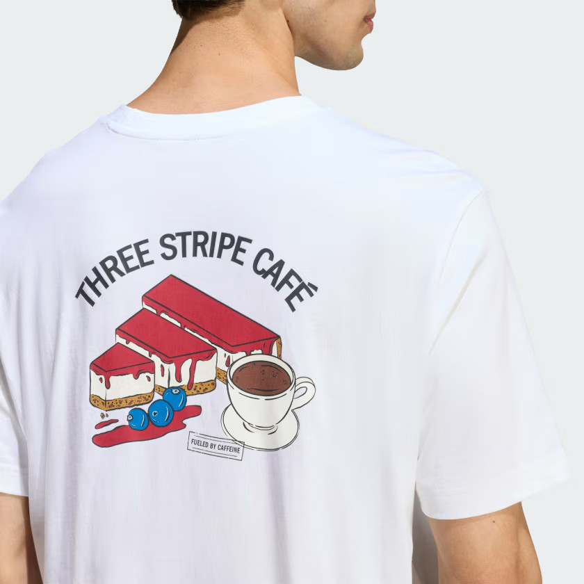 adidas men COFFEE CAFE CHEESECAKE GRAPHIC T-SHIRT