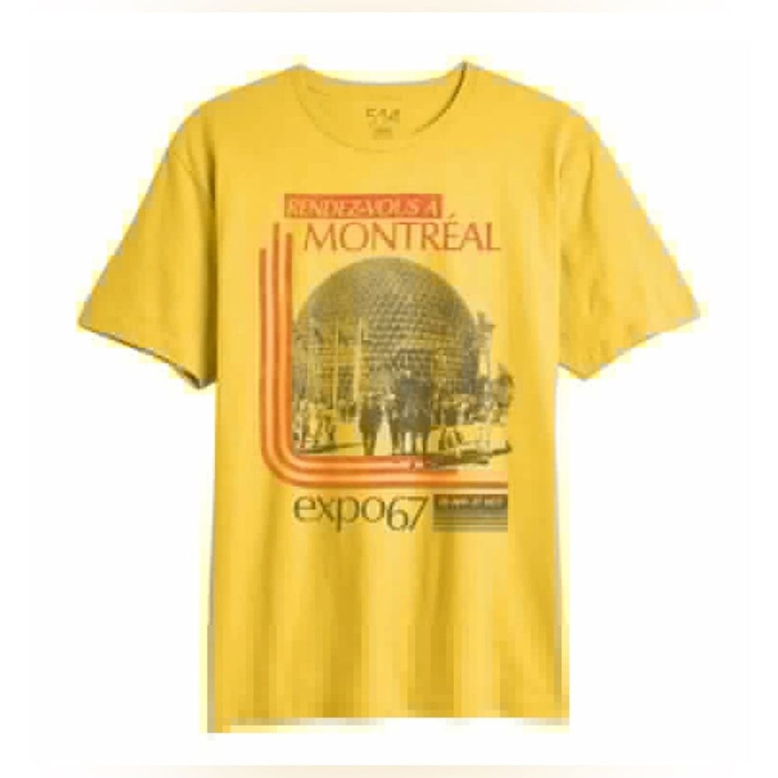 Vintage Rep 514 Montreal Expo 67 T-Shirt in Yellow Size Small