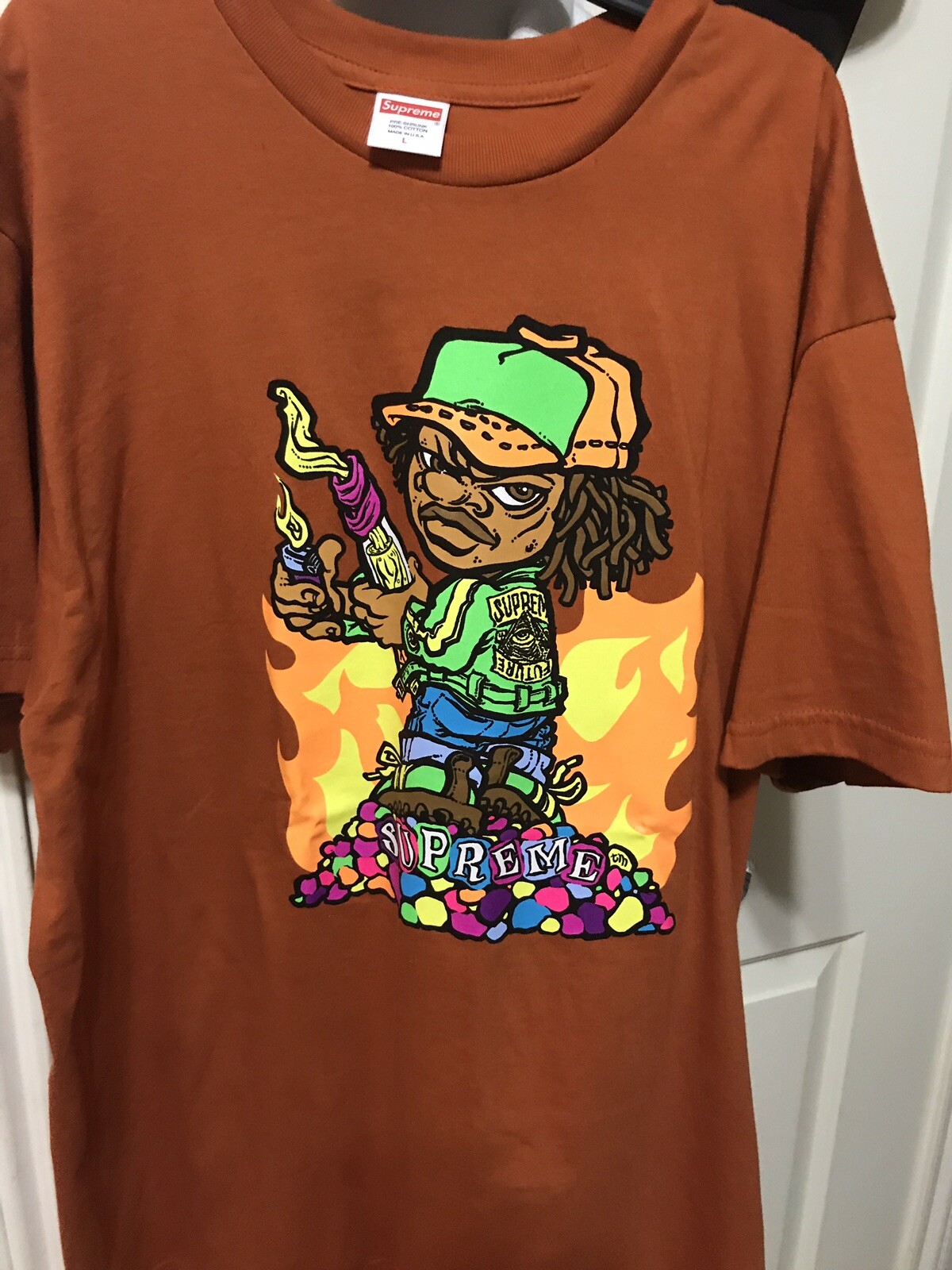SUPREME Molotov Kid Tee Red Size Large SS19 IN HAND AUTHENTIC.