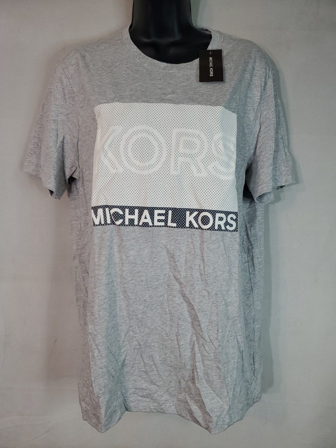 Michael Kors MK Logo Gray Crewneck T-Shirt/Tee – Men’s Size Medium