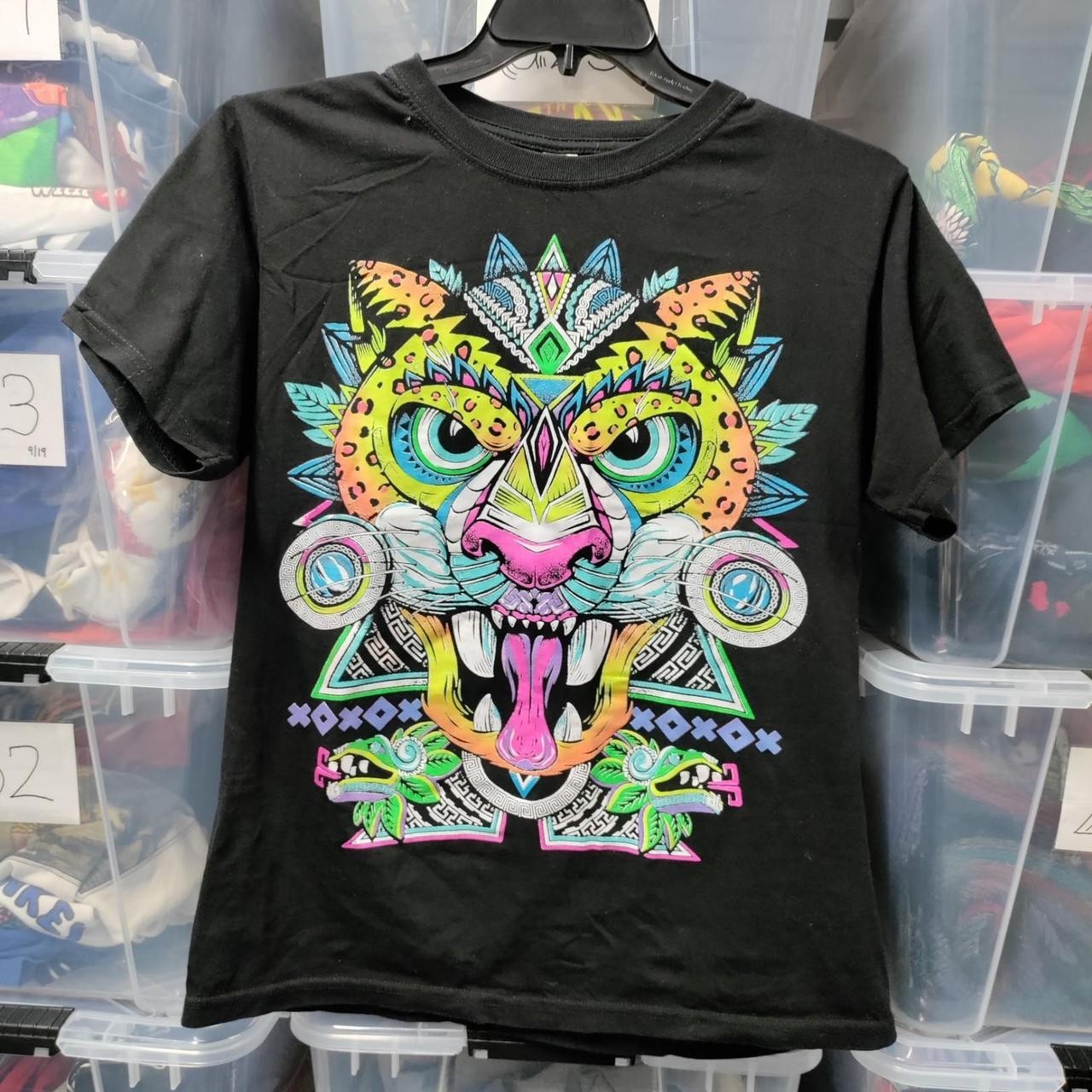 Aztec Jaguar Multi Colored Mexico Shirt Size Medium A259