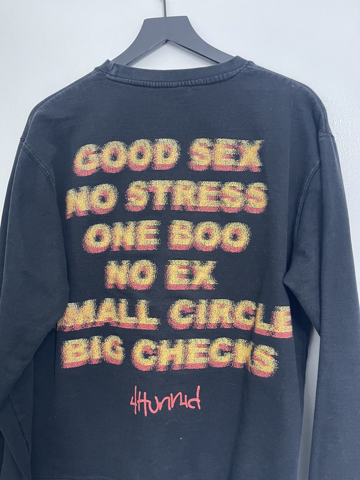 4 Hunnid T-shirt Men’s XL Black Short Sleeve Good S@x Small Circle Big Checks