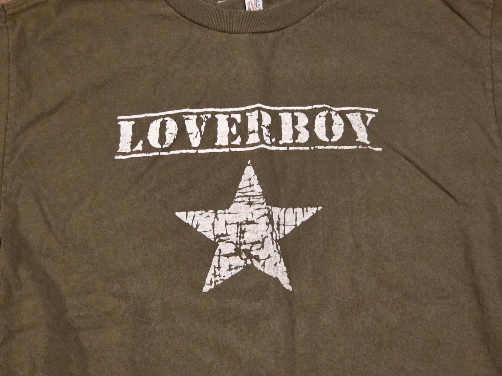 Loverboy Graphic T Shirt Mens Medium Olive Green Alstyle World Tour 2017 Rap Tee