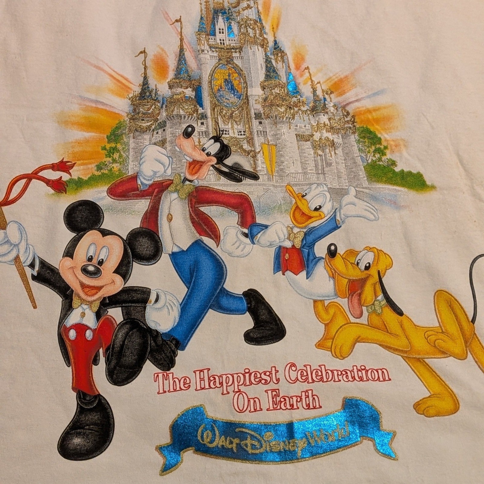 Walt Disney World Happiest Celebration On Earth Muscle Tee White XL Mickey NWT