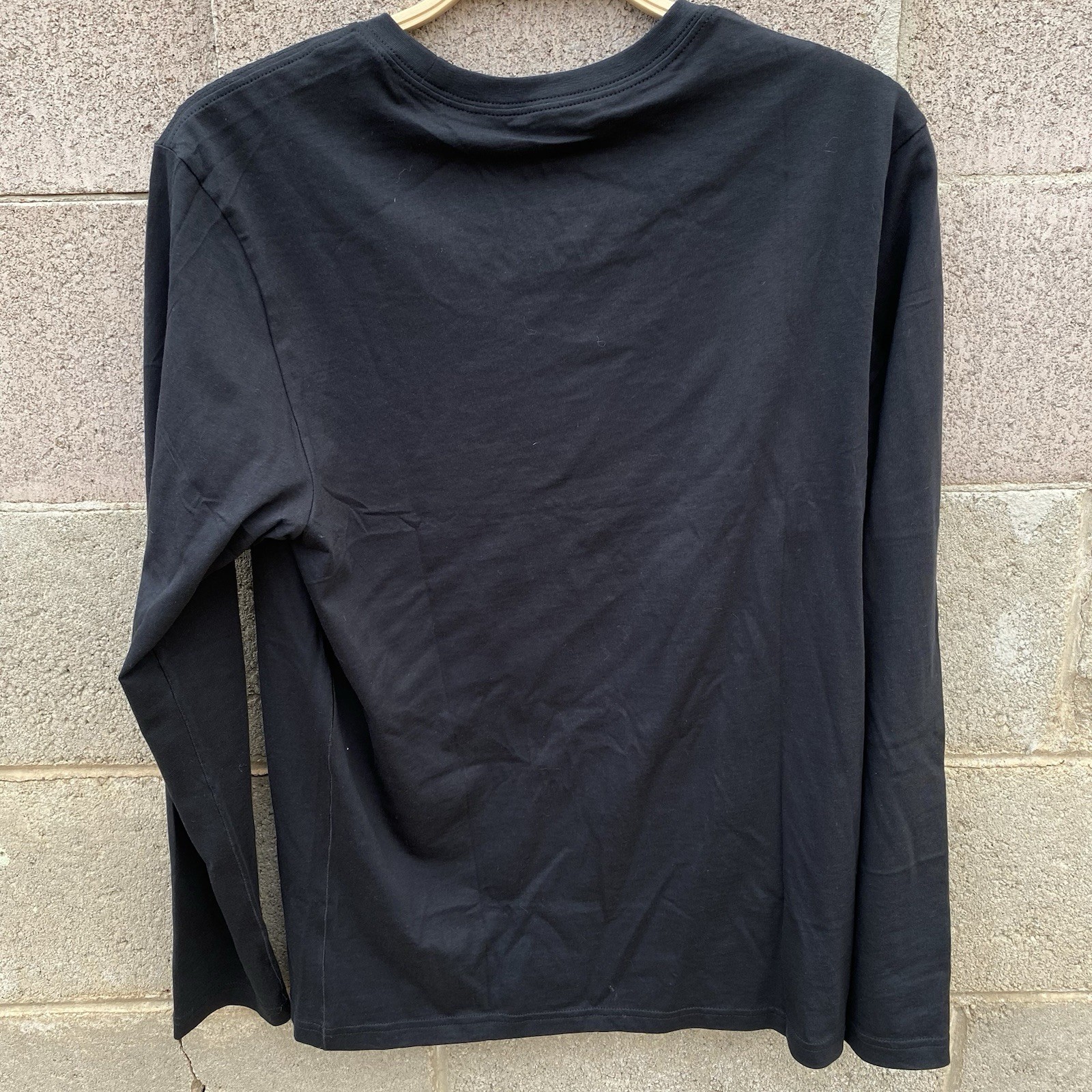 Mack Weldon Shirt Mens Medium Black 100% Pima Cotton Long Sleeve Crewneck Tee