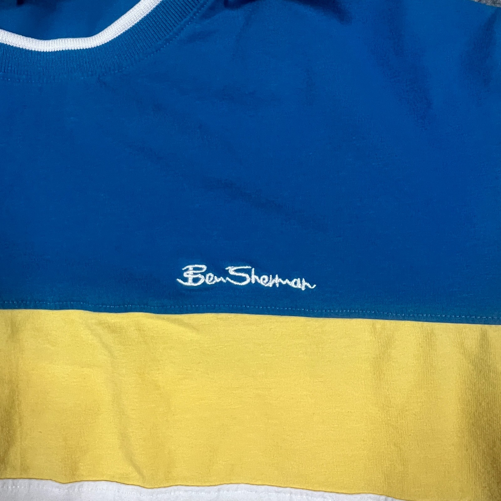 Ben Sherman Colorblock T Shirt Mens XL Multicolor Cotton Stretch Short Sleeve