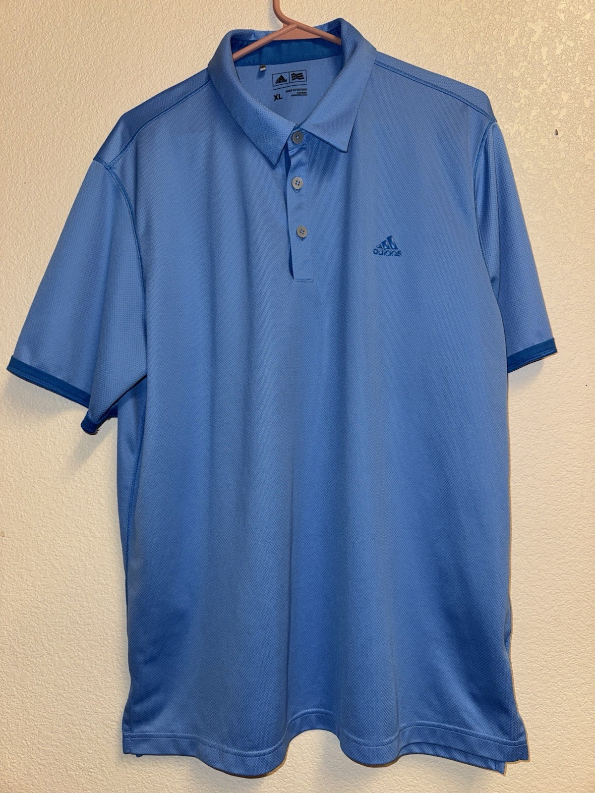 Adidas Golf Collar Neck Quarter Button Up Polo T-Shirt Size X-Large Men Blue