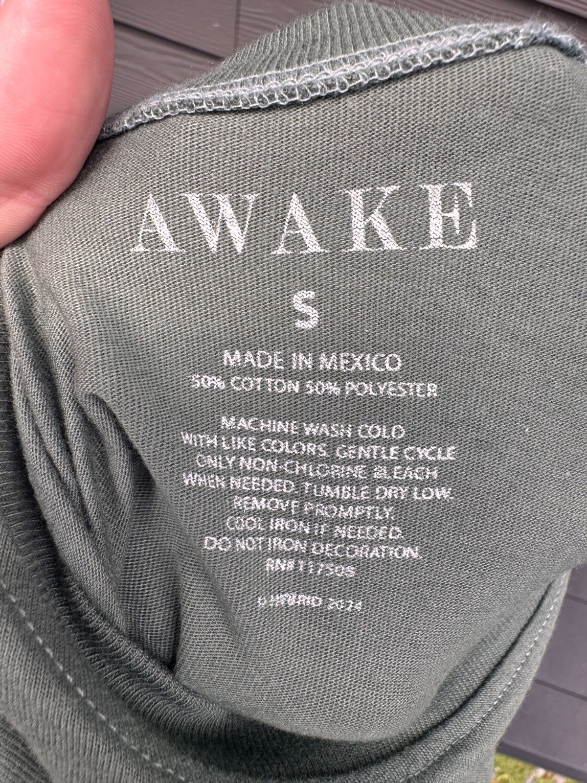 AWAKE Unisex Small Green 50/50 Cotton Polyester Blend Crewneck