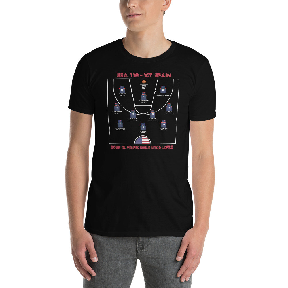 USA 2008 Redeem Team Basketball Olympics Gold Short-Sleeve Unisex T-Shirt