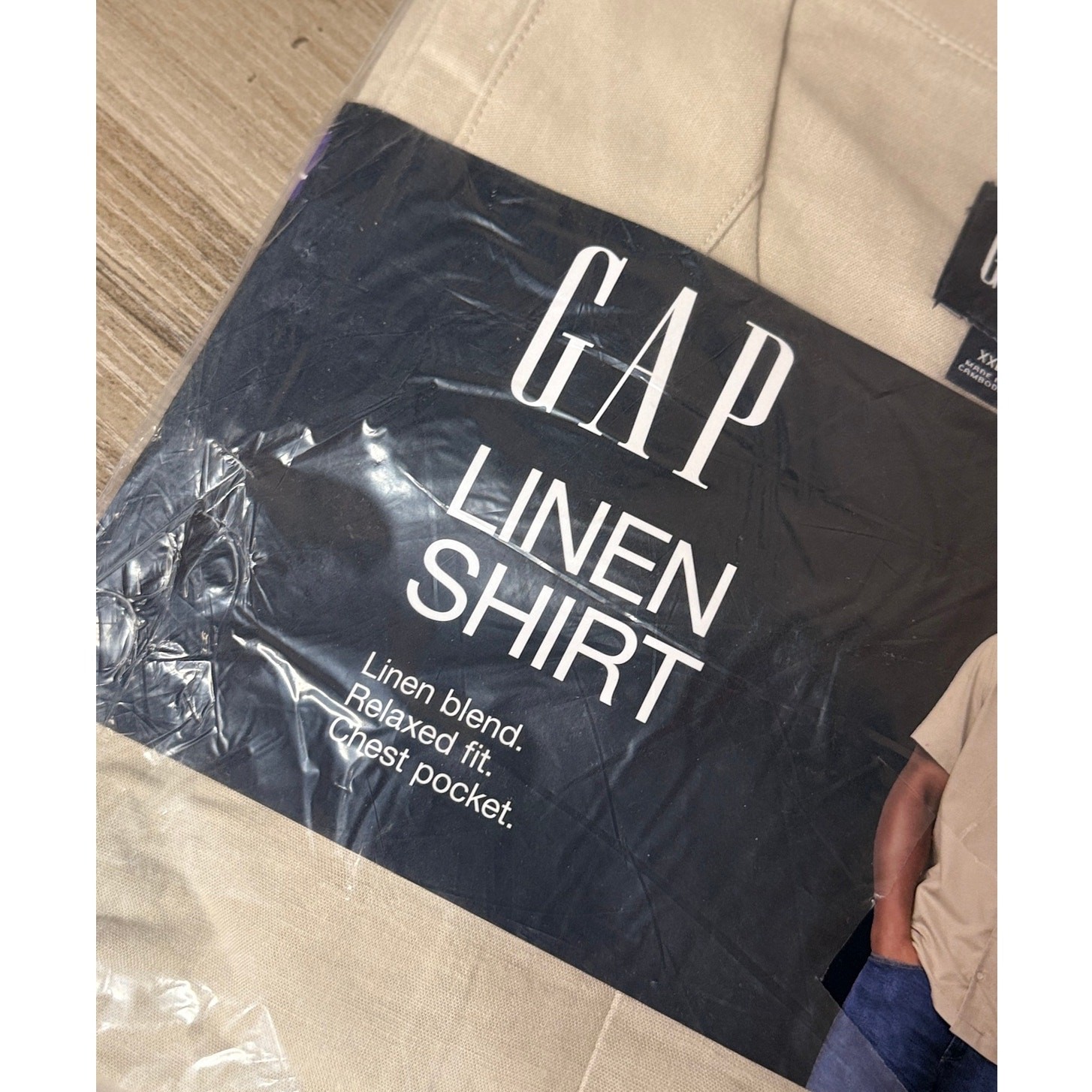 Gap Linen Blend Camp Collar Short Sleeve Shirt Men’s XXL Relaxed Fit