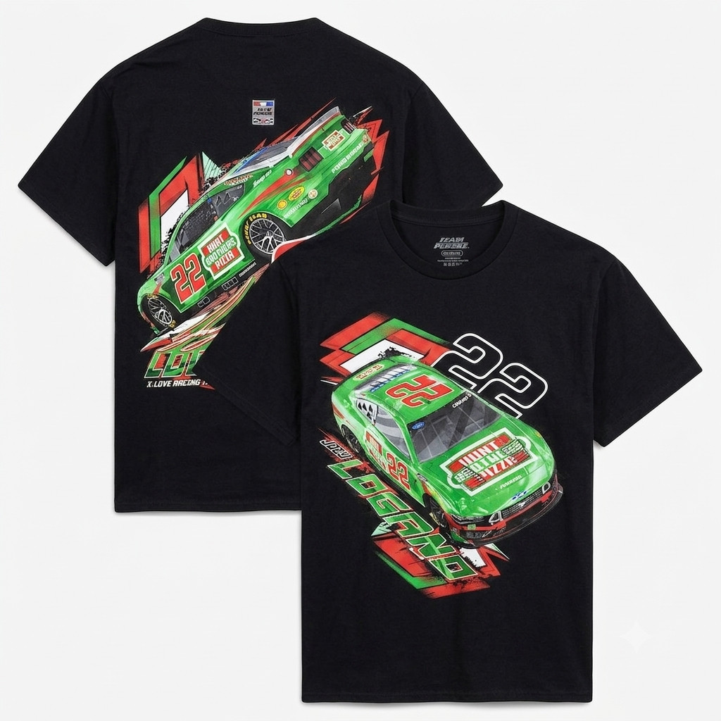 Joey Logano #22 Team Penske Hunt Brothers Pizza Racing T Shirt Fan Tee