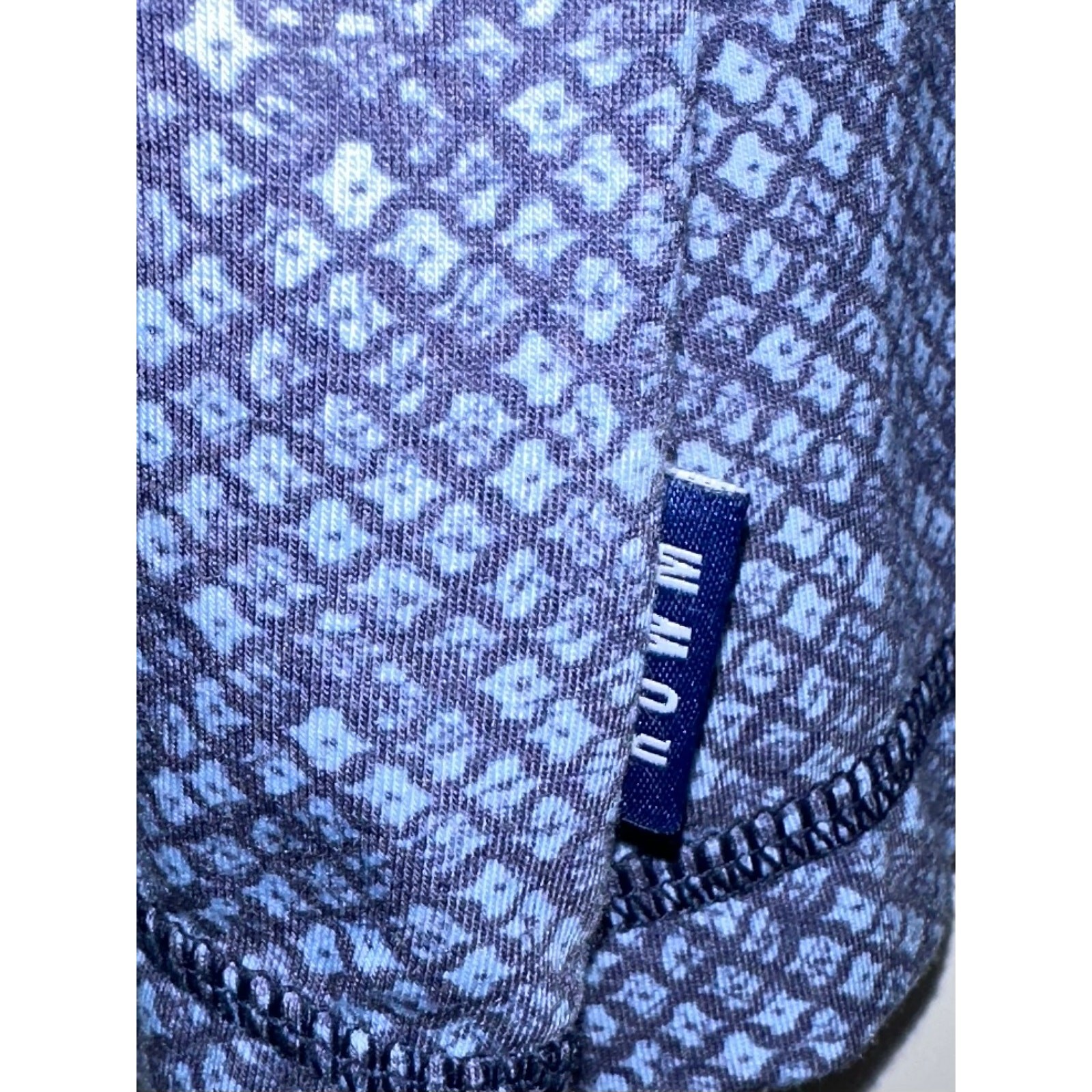 ROWM Mens Blue Pattern Lightweight Quarter 1/4 Zip Long Sleeve Pullover Shirt XL