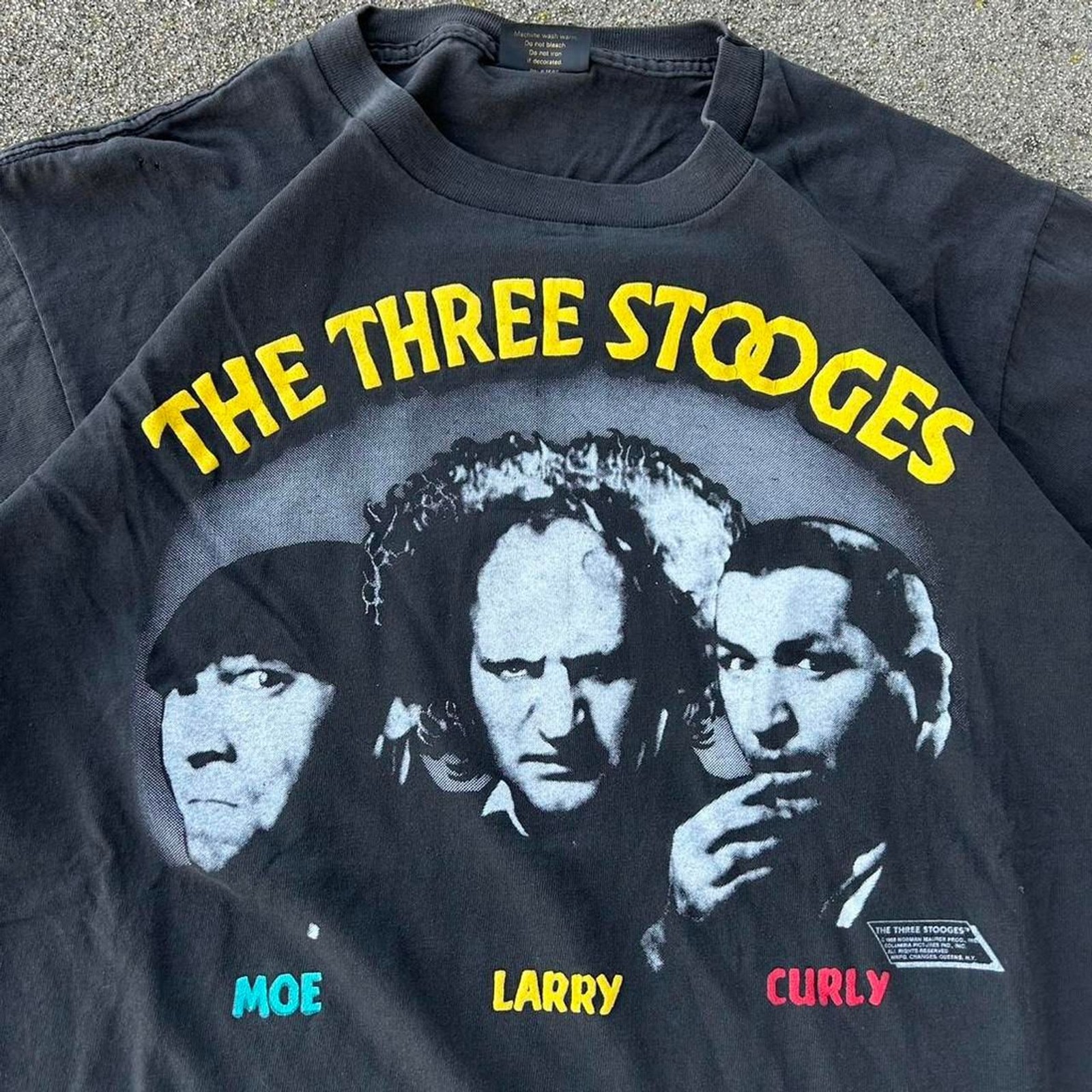 Vintage 80s Changes The Three Stooges Comedy Show Shirt Size XL Single Stitch