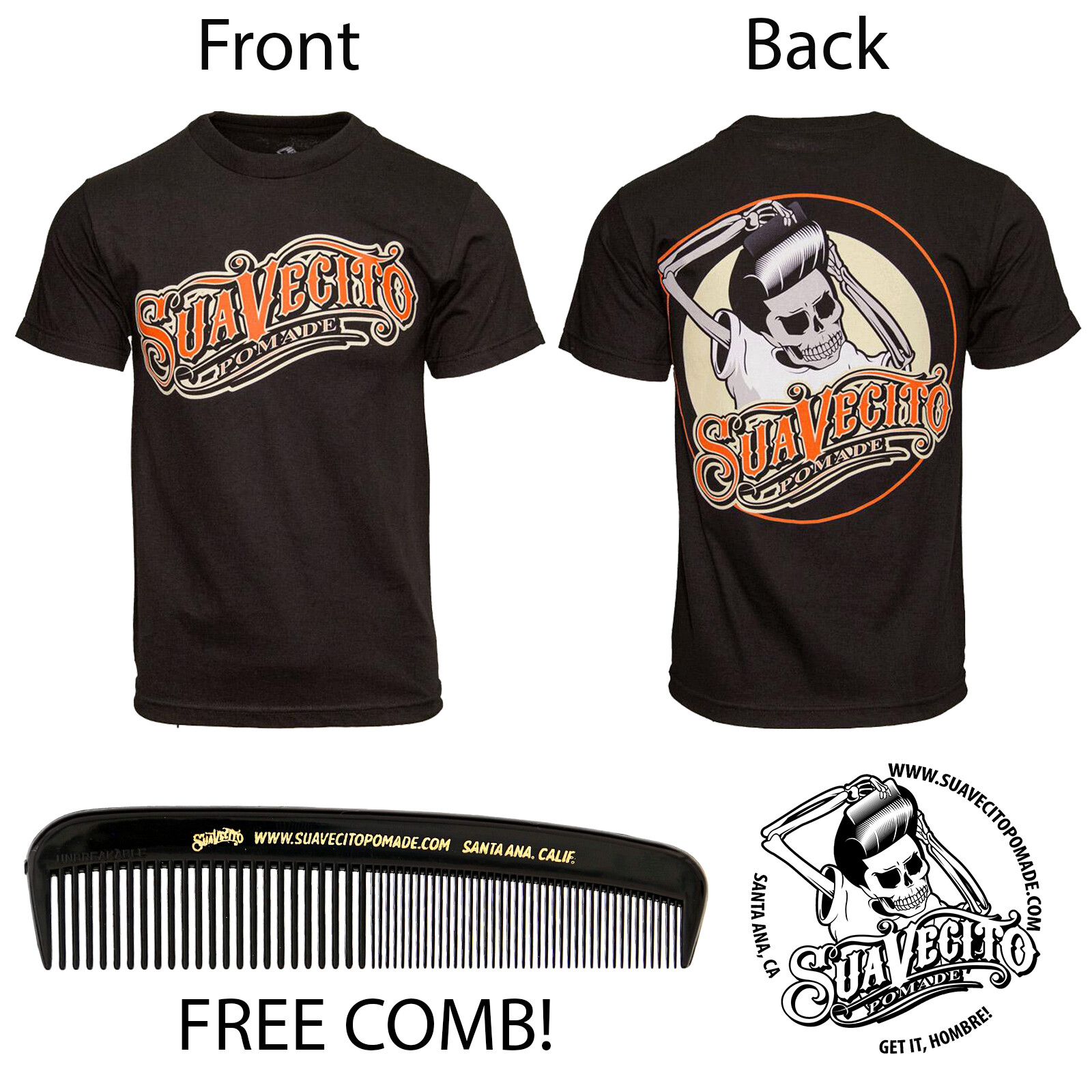 Men’s Suavecito OG Cream & Orange Tee Shirt (S, M, L, XL, 2XL, 3XL, 4XL, 5XL)