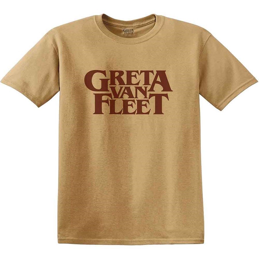 Authentic Greta Van Fleet Men’s Old Gold Logo T-Shirt L-2XL NEW