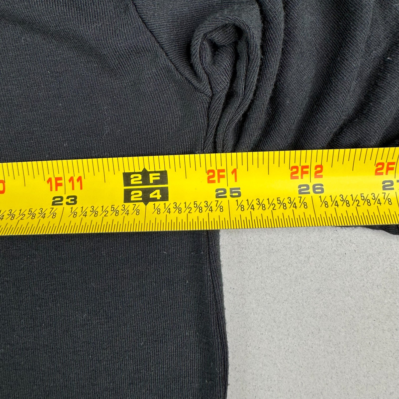 YoungLA Mens Large Dark Gray Modal Polyester Spandex Oversized Henley T-Shirt