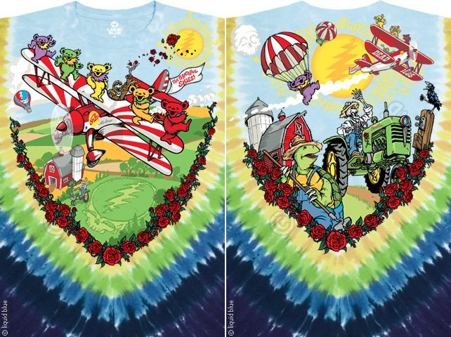 GRATEFUL DEAD-BI PLANE-BEARS-TIE DYE T-SHIRT YTH-s,m,l+S-M-L-XL-XXL Garcia,Lesh