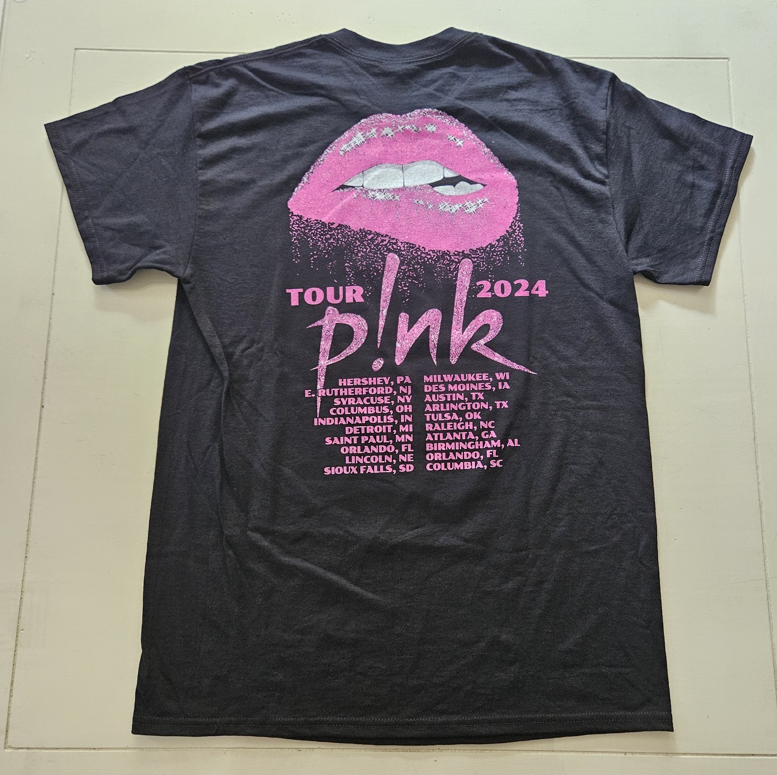 Pink 2024 Tour Tee ‘Black’ / Size Medium / Gildan Dryblend T-Shirt